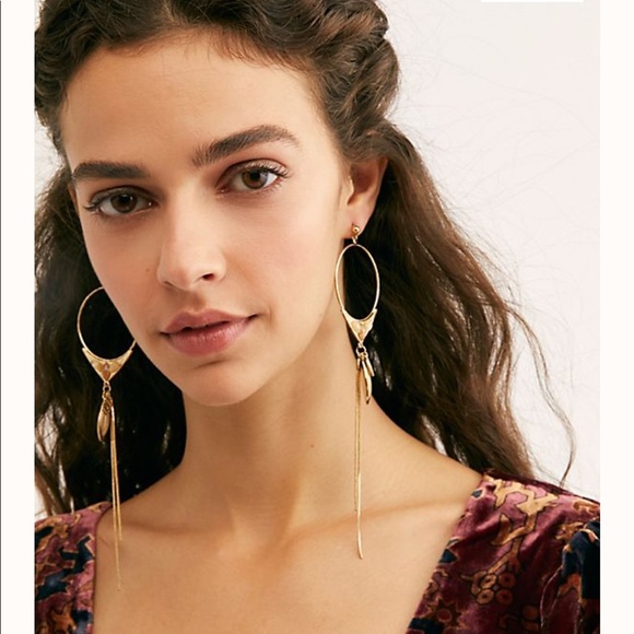 Free People Jaxon Stone Hoop Earrings - Picture 2 of 2